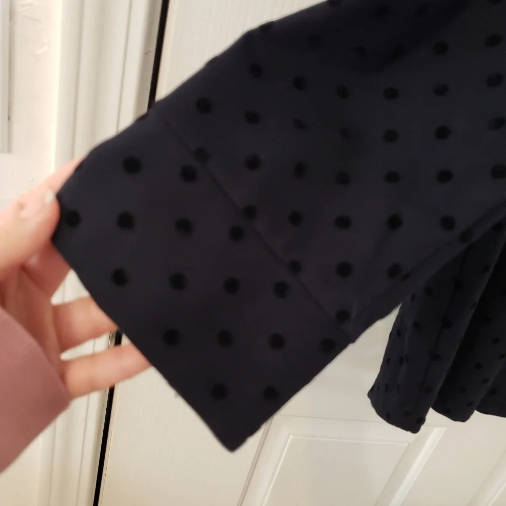 J. Crew black polka-dot si